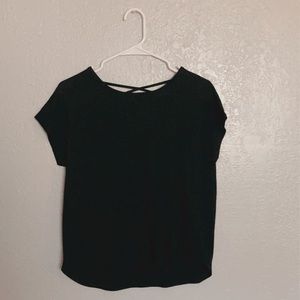 Black short sleeve top